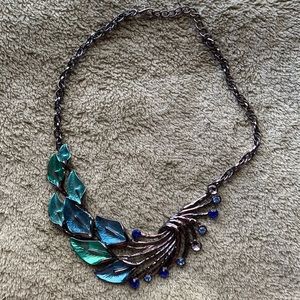 Beautiful multicolored peacock necklace